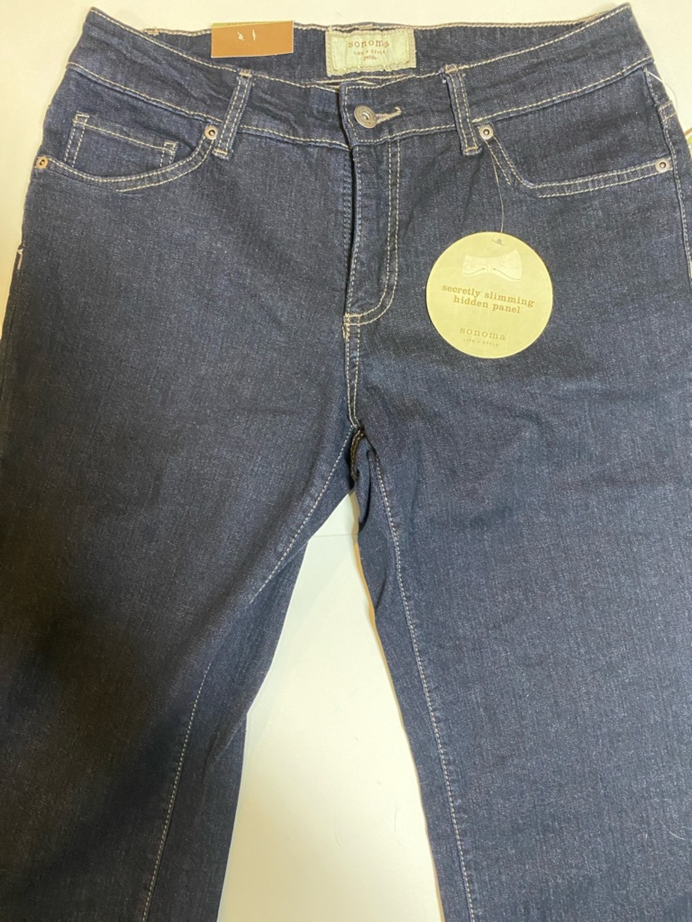 Sonoma SZ 8P Dark Denim Boot Cut Mid Rise Slimming Jeans New D6e - Picture 3 of 13